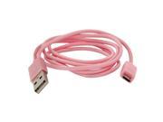 Light Pink USB Car Power Adapter Micro USB Cable for Samsung Nokia Motorola HTC LG 3 feet cable