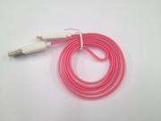 New Hot Pink GLOW IN THE DARK light up LED USB Data Sync Cable charger iphone 5S 5 5C 6 Plus