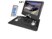 Pyle PDH14 14 Portable DVD Player USB SD Input Remote Earphone AC DC