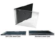 New 200 pcs Black Single Slim CD DVD Jewel Case 5.2mm