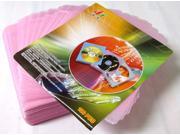 New 100x CD DVD DISC Clear Cover Storage Case Pink Bag Plastic Sleeve Holder Packs