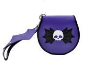 New Purple Vampire Bat Skull CD DVD Disc Holder Wallet 24 Disc Case Gothic Deathrock