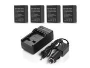 4x AHDBT 301 201 Replacement Battery For GoPro HD Hero3 AC DC Charger