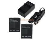2x New 3.7V 1600mAh Battery Charger for GoPro Hero 3 Camera