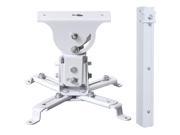 VideoSecu Tilt Swivel Rotate LCD DLP Projector Ceiling Mount Bracket Fits Flat or Vaulted Ceiling with Extendable Pole Height Adjustable Cable Management 3CA