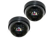 VideoSecu 2 Packs of Dome Dummy Security Camera CCTV Home Surveillance Camera Fake with Flashing LED Light Simulated Indoor bfp