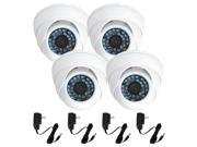 VideoSecu 4 Pack Weatherproof Outdoor Indoor Vandal proof Infrared Day Night Vision Security Cameras CCTV Surveillance Built in 1 3 inch CCD 3.6mm Wide Angle Le