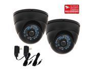 VideoSecu 2 Pack Weatherproof Outdoor Indoor Infrared Night Vision Security Camera 1 3 CCD 480TVL 3.6mm Wide View Angle Lens with 2 Power Supply for CCTV Surv