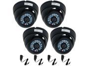 VideoSecu 4 Pack Weatherproof Outdoor Indoor Infrared Night Vision 1 3 CCD Security Camera 480TVL 3.6mm Wide View Angle Lens with 4 Power Supply for CCTV Surv