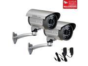 VideoSecu 2 Pack Weatherproof Outdoor Indoor Security Camera Built in 1 3 SONY CCD 3.6mm Wide Angle View IR Day Night Vision with 2 Power Supply for CCTV Home