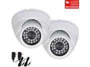 VideoSecu 2 Pack IR Day Night Vision Dome Outdoor Indoor Security Camera 3.6mm Wide View Angle Built in 1 3 Sony Effio CCD 700TVL High Resolution for DVR Surve