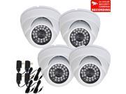 VideoSecu 4 Pack IR Day Night Vision Weatherproof Outdoor Vandal Proof Security Camera Built in 1 3 Sony Effio CCD 700TVL 3.6mm Wide View Angle for DVR Surveil