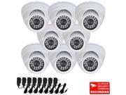 VideoSecu 8 Pack Weatherproof Vandal Proof Outdoor Indoor Security Camera IR Day Night Vision Built in 1 3 Sony Effio CCD 700TVL Wide Angle View for CCTV Surve