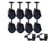 VideoSecu 8 Pack IR Day Night Vision Security Camera Outdoor Weatherproof Indoor 520TVL High Resolution 36 LEDs Infrared with 2x 4CH Power Supply for CCTV Surve