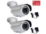 VideoSecu 2 IR Day Night Vision Outdoor Weatherproof Indoor Security Camera Built in 1 3 inch Sony CCD Effio 700TVL 4 9mm Varifocal 42 LEDs with 2 Power Suppl