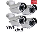 VideoSecu 4 Pack Outdoor Weatherproof Indoor Security Camera Built in 1 3 inch Sony CCD Effio IR Day Night Vision 700TVL 42 LEDs 4 9mm Varifocal with 4 Power