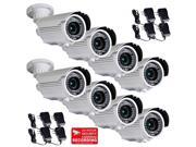VideoSecu 8 Pack Outdoor Weatherproof Indoor Security Camera IR Day Night Vision Built in 1 3 inch Sony CCD Effio 700TVL 4 9mm Varifocal 42 LEDs with 8 Power