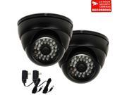 VideoSecu 2 Pack Outdoor Indoor Weatherproof Vandal Proof 480TVL IR Day Night Vision Built in 1 3 Sony CCD Security Camera 3.6mm Wide Angle with 2 Power Suppl
