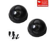 VideoSecu 2 Pack Dome Indoor Video 1 3 inch CCD Security Camera 3.6mm Wide Angle View with 2 Power Supply for CCTV DVR Home Surveillance System AH2