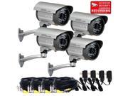 VideoSecu 4x 3.6mm Wide Angle View Security Camera Built in 1 3 SONY CCD IR Day Night Vision Weatherproof Outdoor with 4x Power Supply and 4x Cable for CCTV Ho