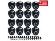 VideoSecu 16 Pack Weatherproof Outdoor 480TVL 3.6mm Wide Angle View Security Camera Infrared Day Night Vision Build in 1 3 CCD with 16 Power Supply for CCTV S