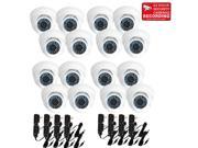 VideoSecu 16 Pack Weatherproof Outdoor CCTV Surveillance Infrared Day Night Vision 3.6mm Wide Angle Lens Security Cameras Vandal proof Build in 1 3 inch CCD 480