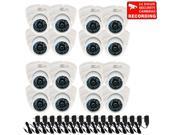 VideoSecu 16 Pack Weatherproof Outdoor Builit in 1 3 inch SONY CCD Security Camera IR Day Night Vision 600 TV Lines 3.6 mm Wide Angle Lens with 16 Power Supply