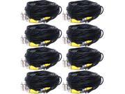 VideoSecu 8 Pack 150ft BNC CCTV Video Power Cables CCD Home Security Camera DVR Wires Cords with bonus Adaptors b6p