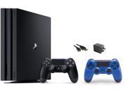 PlayStation 4 Pro Console 3 items Bundle PS4 Pro 1TB Console Extra PS4 Dualshock 4 Wireless Controller Wave Blue with Mytrix Wall Charger