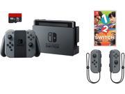 Nintendo Swtich 4 items Bundle Nintendo Switch 32GB Console Gray Joy con 64GB Micro SD Memory Card and an Extra Pair of Nintendo Joy Con L R Wireless Controll