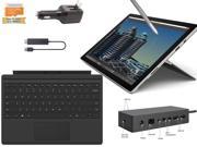 Microsoft Surface Pro 4 Core i5 6300U 4G 128GB 12.3 touch screen w 2736x1824 3K 3 2 QHD Windows 10 Pro Black Cover Dock Wireless Display Bundle