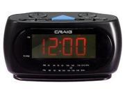 Craig LED Alarm Clock with AM FM Radio 1.2 Inch Display Black CR45372