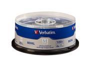 Verbatim Blu ray Recordable Media BD R XL 4x 100 GB 25 Pack Spindle