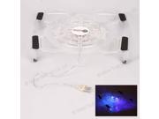 New USB Cooling Cooler 1 Fan with Blue Light Pad Stand for 15.4 Laptop PC