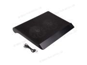 New 2 USB Port Laptop Cooling Cooler 2 Fans Stand for 17 Notebook PC With LED