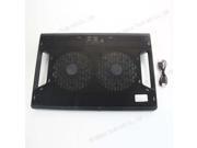 New 2 USB 2 14cm Fans Cooling Cooler Pad for 15 Laptop PC Notebook with LED