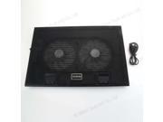 New 2 USB 2 Fans Cooling Cooler Pad Stand for 12 to 15.4 with LED for Laptop pc