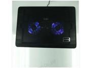 L112 DC 5V Double Fan Cooling Cooler Pad Stand for 12 17 Laptop Black