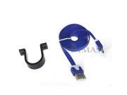 Motorcycle Waterproof Dual USB Socket Cellphone Sticker Charging Cable Blue
