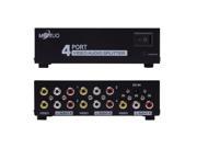4 Ports Video Audio RCA AV Switch Selector 4 Way Splitter Box