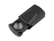 30X Pocket Foldable Magnifier Microscope Jewelry Loupe Glass LED