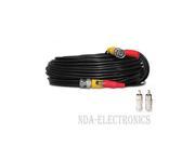 10 ft Siamese BNC RCA Video Power Cable for CCTV Security Camera System Black