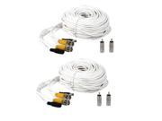 New 2x 100ft Video Power Cable Security Camera BNC Wire Cord for DVR CCTV System