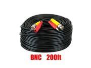 200 ft Premade Video Power BNC RCA Cable for Surveillance Security Camera Black