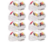 8 PACK 50ft Security Camera Audio Video Power Cable BNC RCA CCTV DVR Wire Cord
