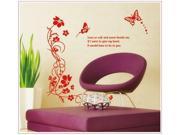Vine English wall post can remove waterproof double butterfly stickers 81770 120cmPINK LOVE