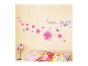 Flowery bloom wall stickers Married the romantic bedroom TV sitting room sofa decorative stickers pink AM001