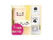 Wall stickers can remove funny waterproof toilet posted a set pattern Smiling face toilet stickers 7