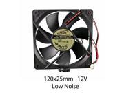 120mm 25mm Case Fan 12V DC 71 CFM Ball Brg 2 Wire PC Computer Cooling 323a*