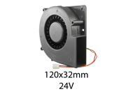 120mm 32mm Blower 24V 28CFM PC CPU Cooling Computer Ball Brg 2 wire 284a*